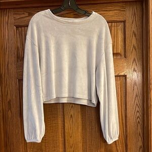 Velvety Light Gray/Cream Women's Top